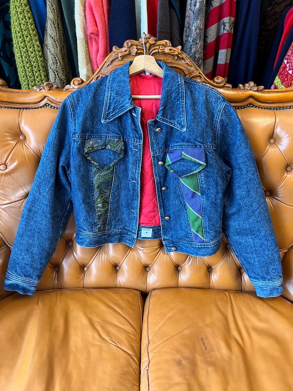 Moschino Jeans Denim Jacket With Tie, Vintage Jeans Blazer