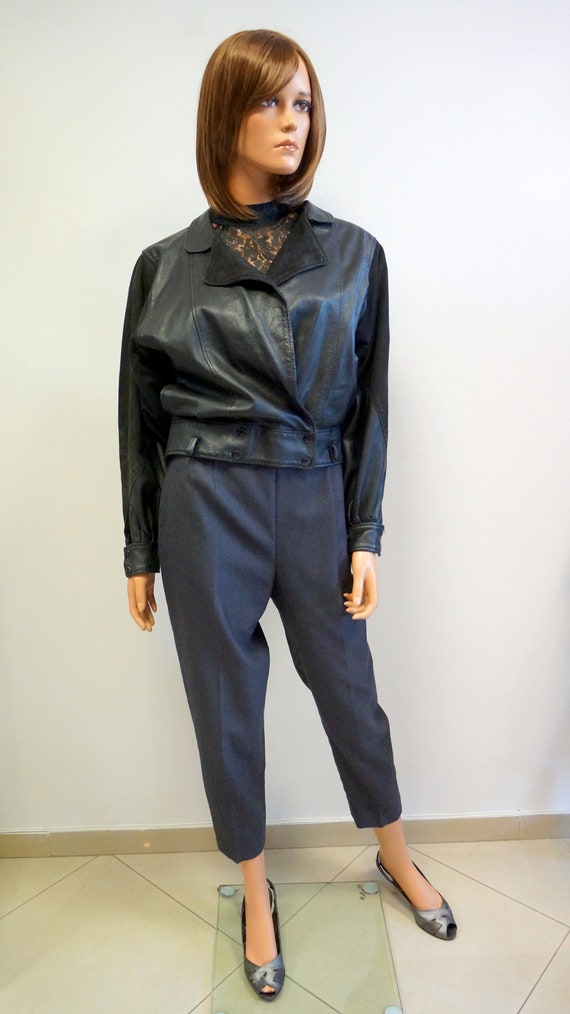 leather jacket,black retro jacket, leather retro v