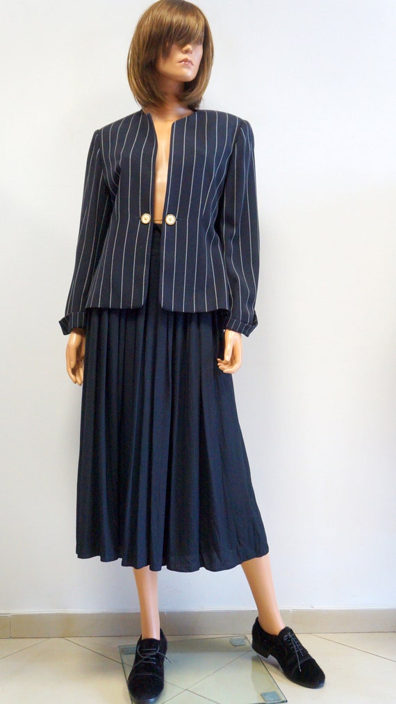 Louis Feraud wool jacket blazer, striped wool bla… - image 9