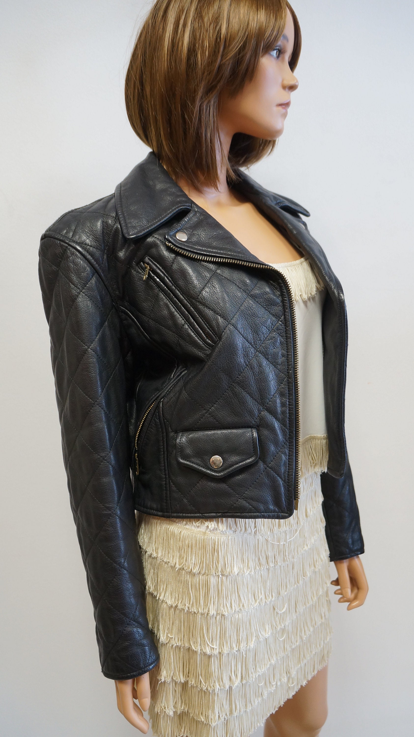 Moschino Leather Jacket Moschino Cheap Chic Quilted Leather 