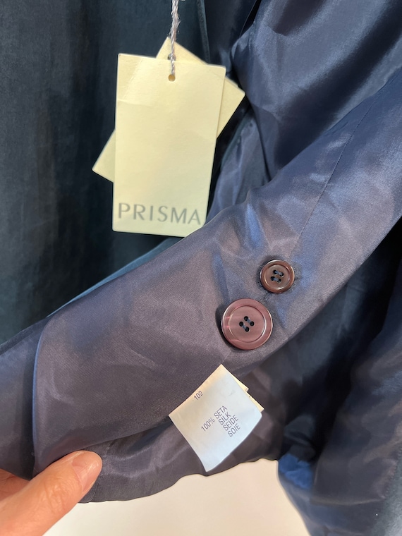 Prisma 100% silk navy blue blazer jacket, vintage… - image 10