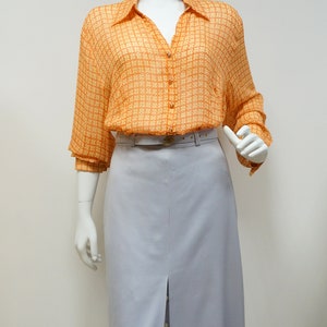 Elena Miro orange vintage viscose shirt blouse, XL XXL size