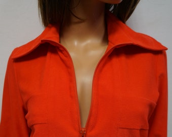 Karl Lagerfeld orange blazer, KL vintage neon orange blazer jacket, grande taille