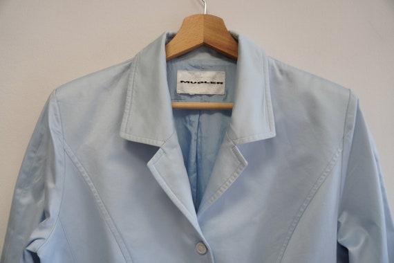 Thierry Mugler jacket baby blue cotton Mugler bla… - image 2