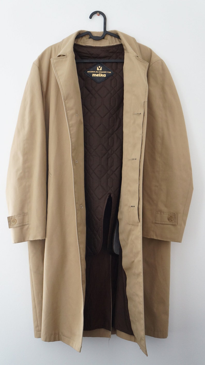 Melka men parka coat vintage jacket vintage trench cotton in | Etsy