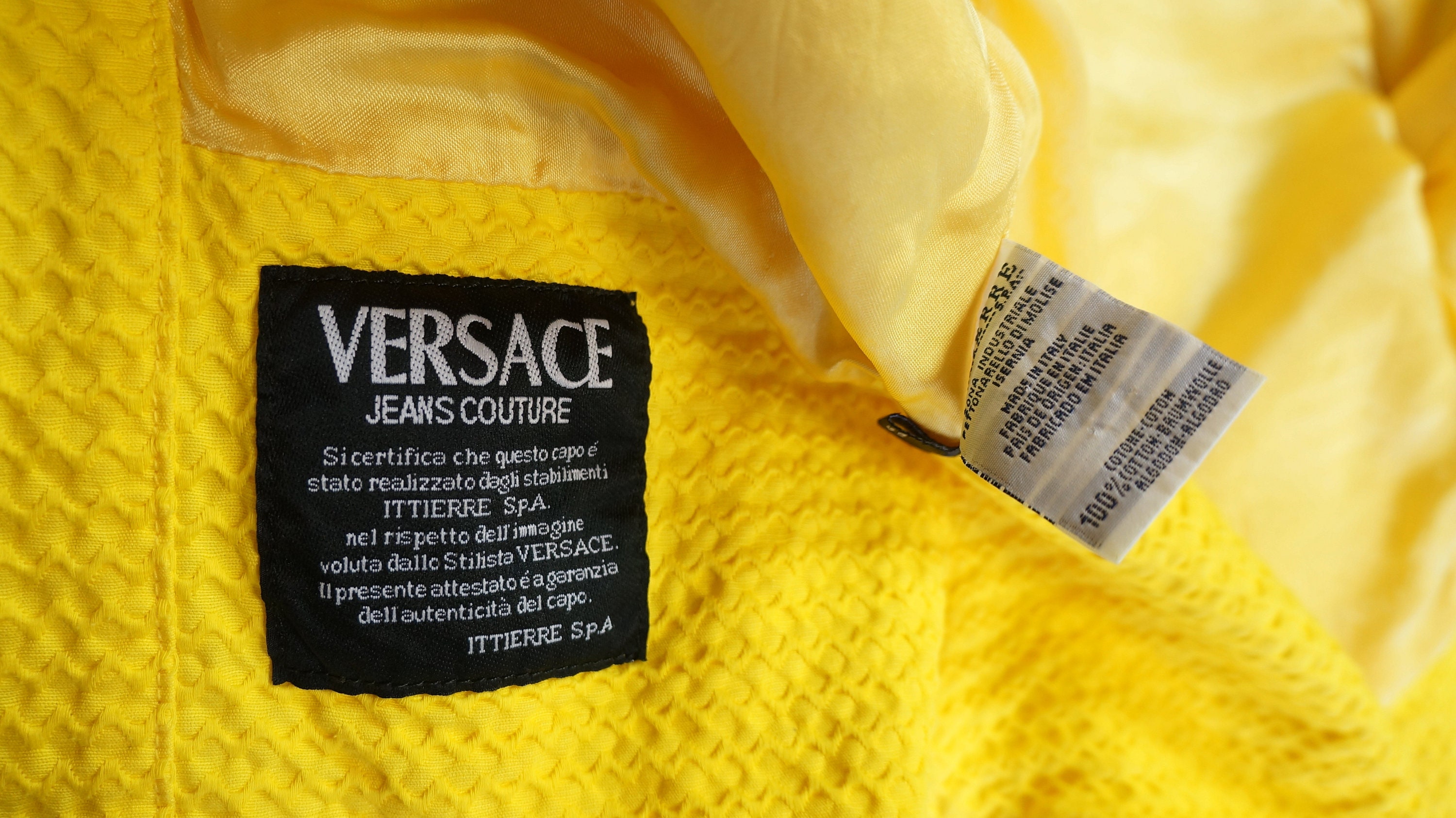 Vintage Versace Denim Yellow Jacket Versace Neon Blazer - Etsy