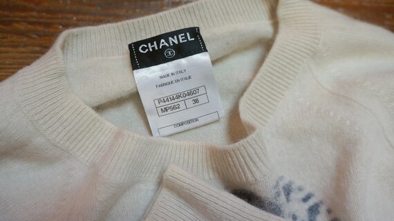 Chanel Cashmere Sweater Cream Cardigan 