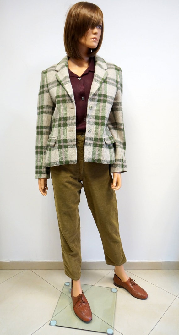 PennyBlack check wool jacket, green woolen Max Mar
