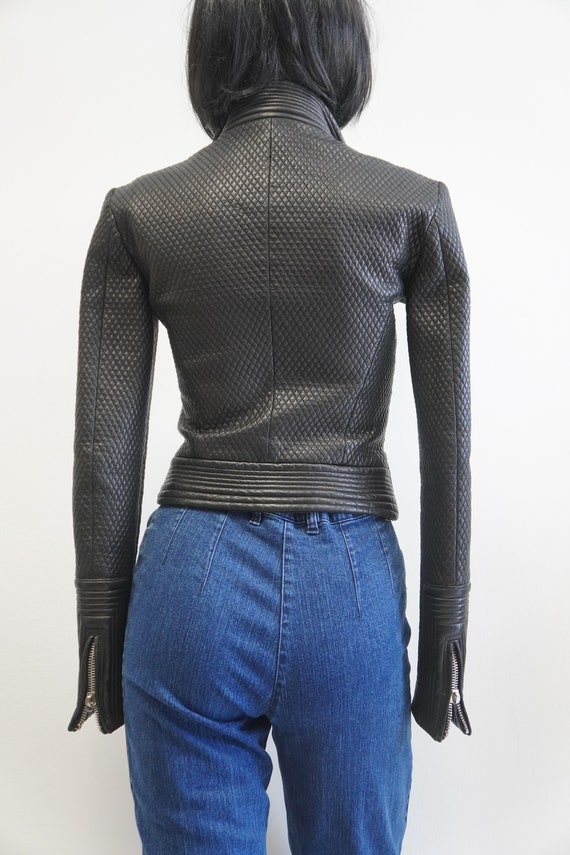 Gianni Versace quilted leather jacket, black soft… - image 5