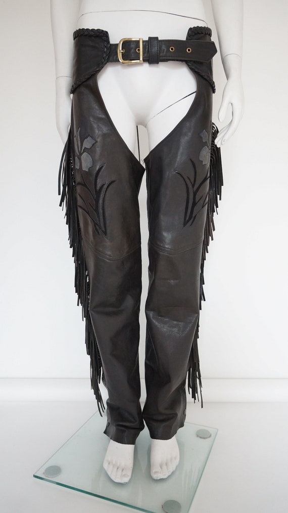 leather fringe pants