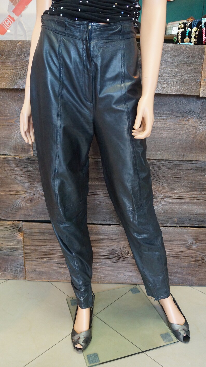 Gianni Versace leather pants,versace trousers,1980 gift for her vintage,leather trousers Versace Couture