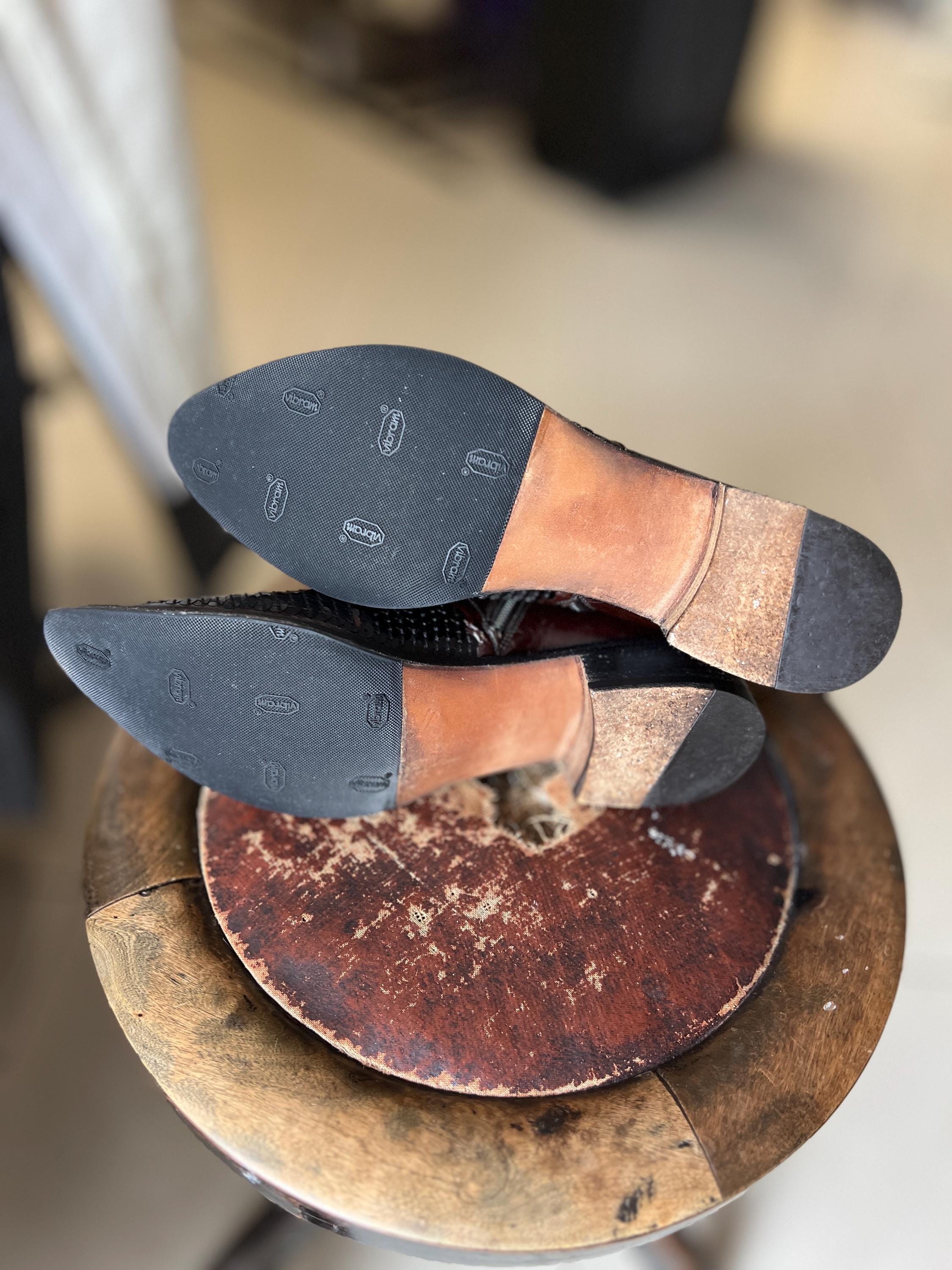 Vintage Gianni Barbato Cowboy Boots – Brown Patent Leather, Sequin