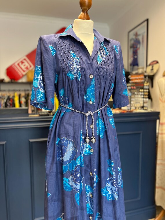 Donna Lory Moda Italiana Vintage Dress 90 s Cotton Floral Dress Sizedress With Pockets M Oversized Etsy Australia