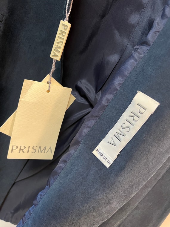 Prisma 100% silk navy blue blazer jacket, vintage… - image 8