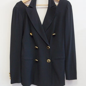 Chaqueta Moschino, chaqueta de bebé Cruise me de Cheap Chic, botones de corazones, espalda abierta, blazer Moschino negro vintage, tallas pequeña y mediana