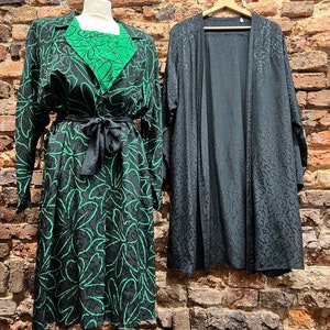 vintage dress with cape, blue-green dress, dress with silk, vintage dress, vintage, retro dress, donna enrica, women's dress, elegant dress