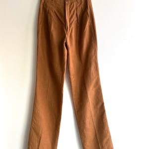 Vintage Italian Travel Line Pants 70s/80s – Deadstock, Brown Linen-Cotton, XXS/XS