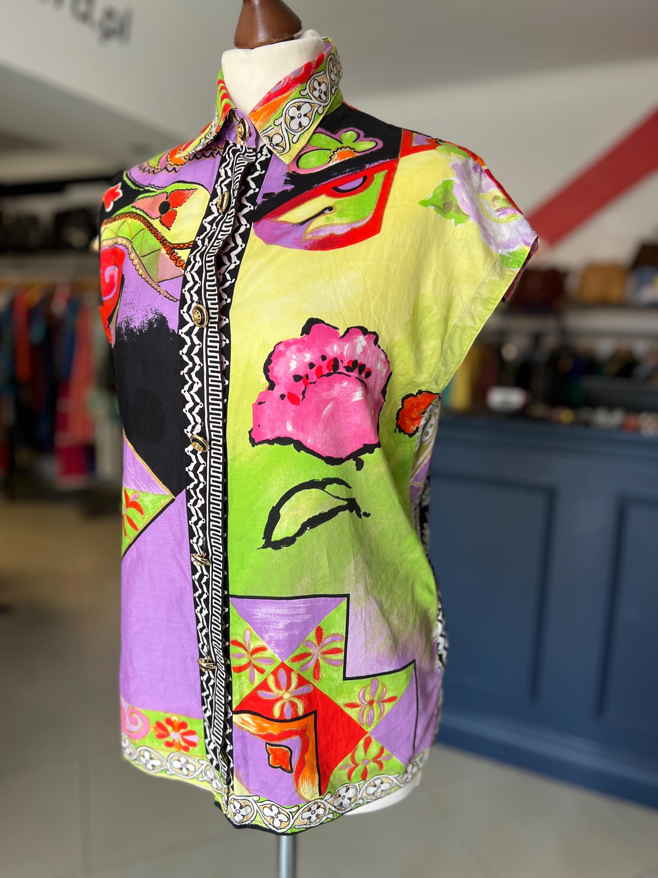 Gianni Versace Blouse Vintage Top - Etsy