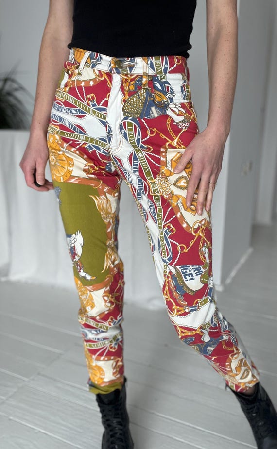 90s Y2K MOSCHINO JEANS デザイン フレアパンツ N870 90s Y2K MOSCHINO JEANS デザイン フレアパンツ N870