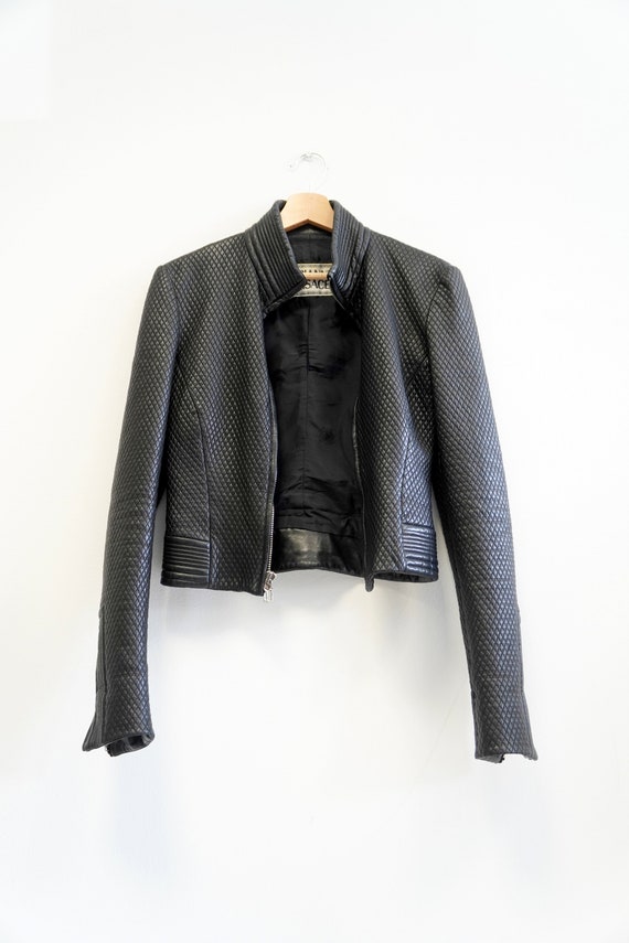 Gianni Versace quilted leather jacket, black soft… - image 3