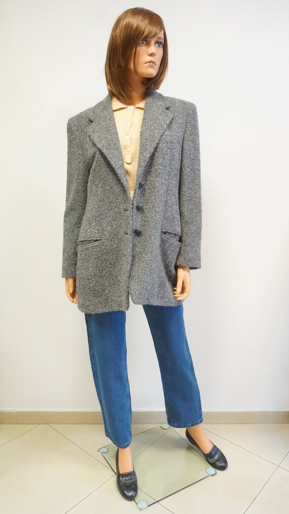 Genny wool cashmere jacket, grey vintage Genny bla