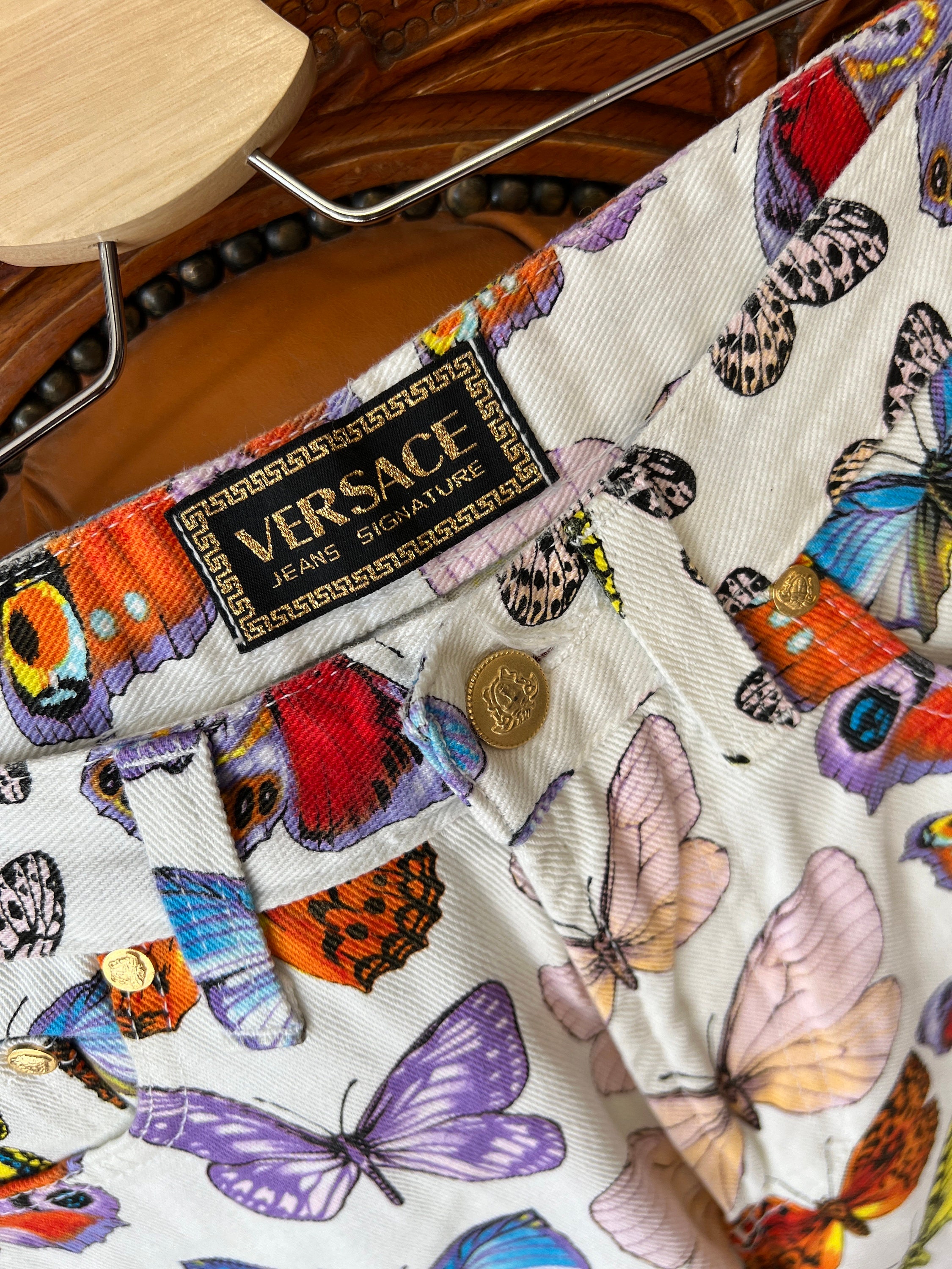 Rare Versace Butterfly Jeans – Vintage 1995 Signature Denim