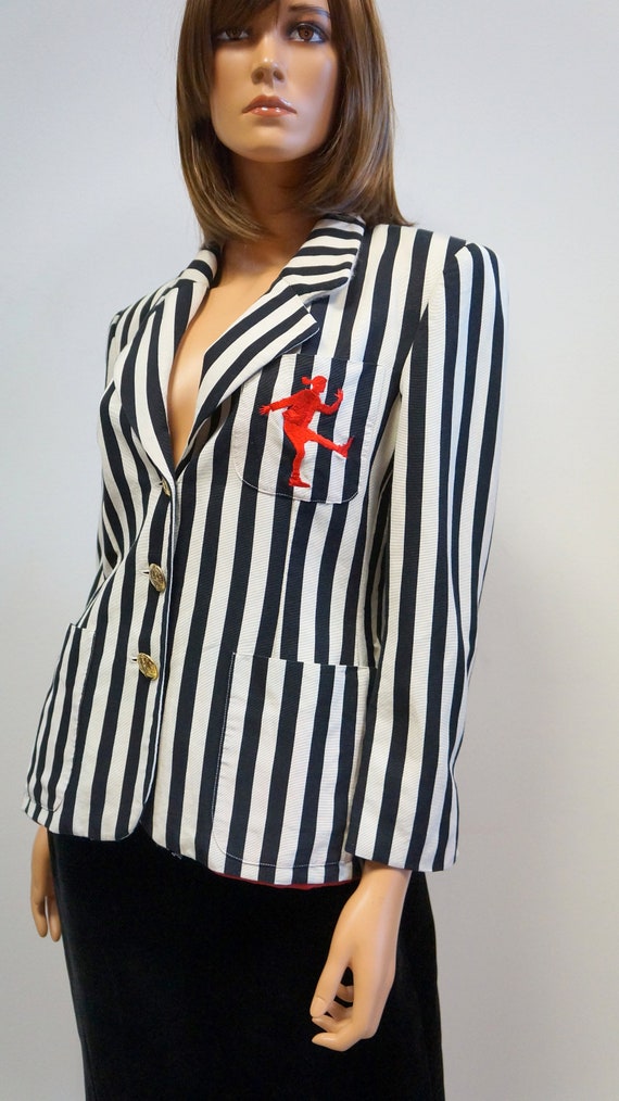 Moschino jacket, cheap chic striped blazer, Moschi