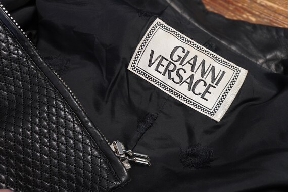 Gianni Versace quilted leather jacket, black soft… - image 2