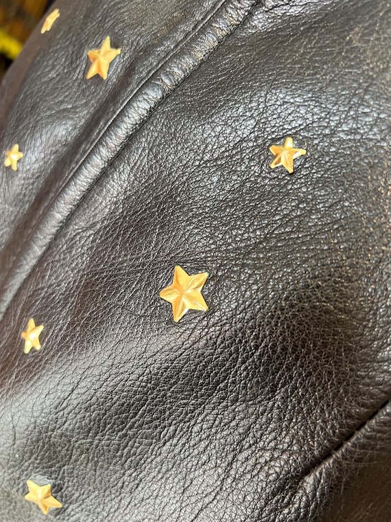 Moschino Brown Yellow Gold Leather Star Logo Moschino Brown Yellow Gold Leather Star Logo main image 2