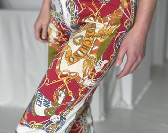 Pantalon MOSCHINO Vintage En Coton - Taille IT 30 (US) - Couleur Ivoire - Occasion Très Bon état
