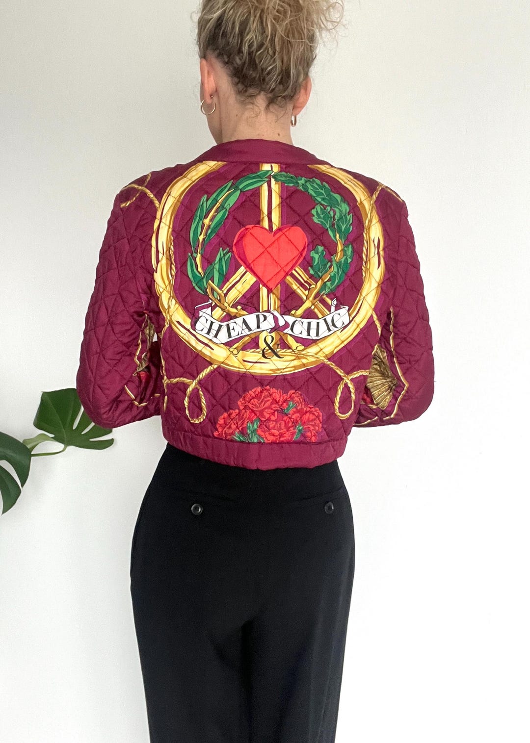 MOSCHINO ジャケット MOSCHINO CHEAP CHIC Vintage yellow red trim 4-pocket blazer