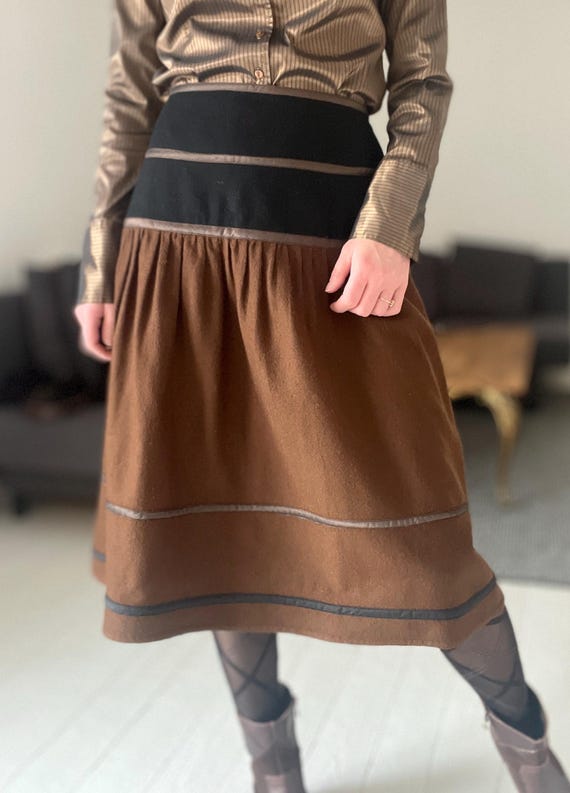 1980s Gianni Versace Skirt Oversized Blazer & Wrap Skirt in Black Velvet with White Polkadots
