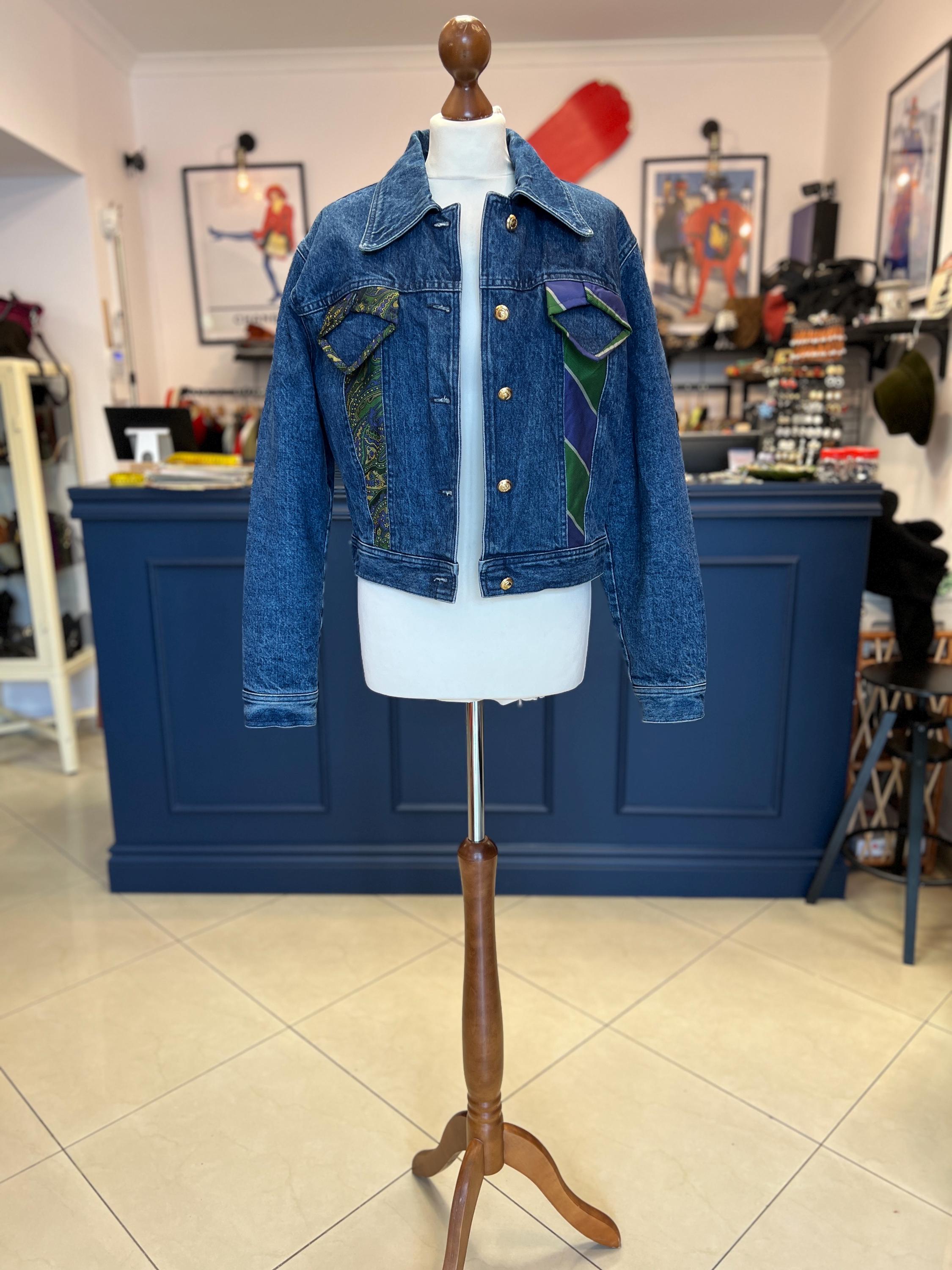 古着 MOSCHINO デニムジャケット Vintage Moschino Denim Jacket: 90s Quilted Crop Blazer - Etsy
