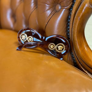 Vintage Gianni Versace Tortoiseshell Sunglasses: Medusa Detail, Made in Italy