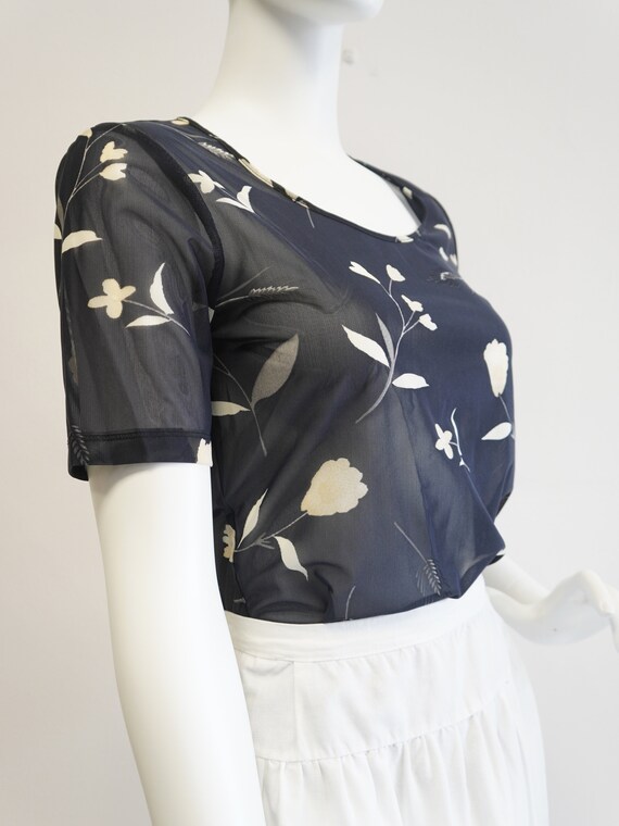 Blusa transparente azul 2025 marino