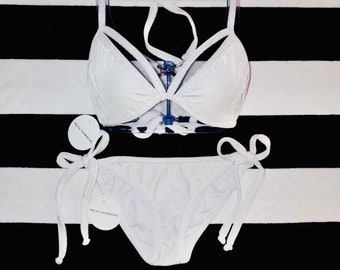 white velvet bikini