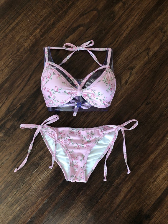 pink floral bikini