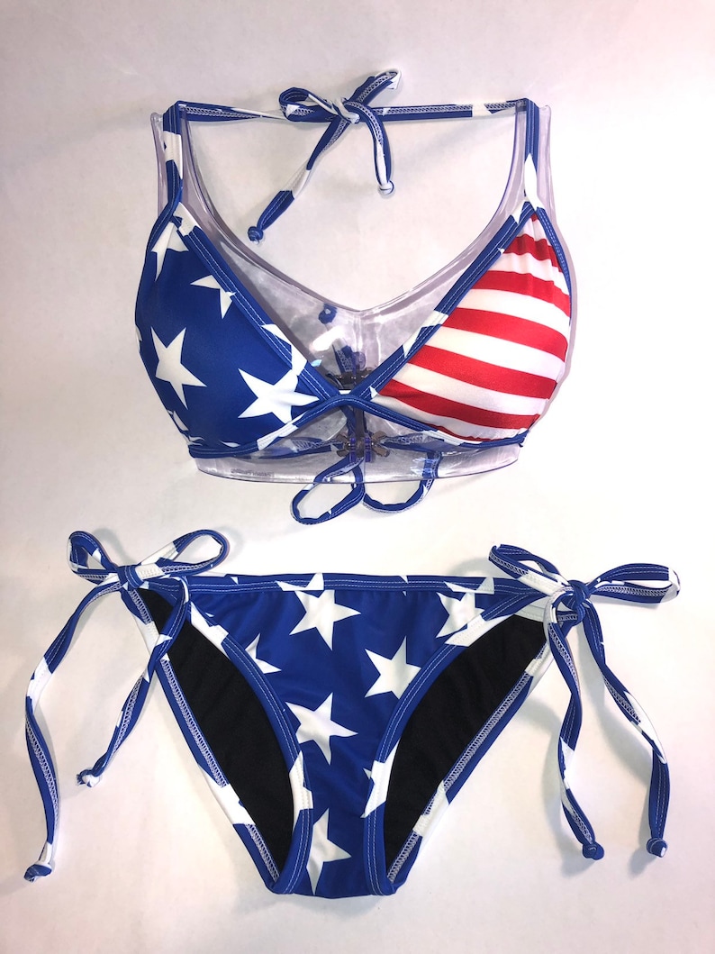 Patriotic Bikini // Fourth of July Bikini // American Flag// Etsy