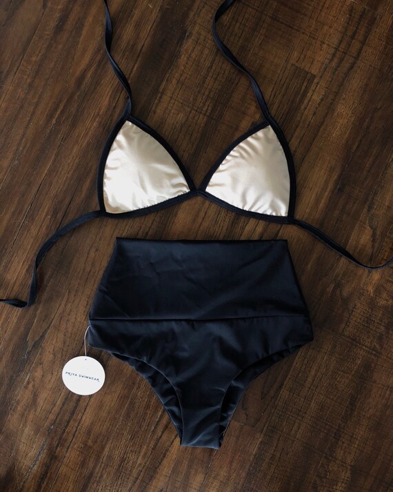 tummy control black bikini bottoms