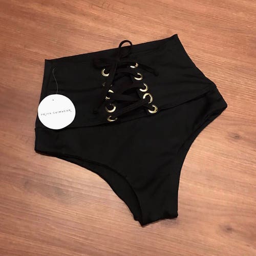 Lace up Black Cheeky Tummy Control Bottoms// XXSXXL Available Etsy