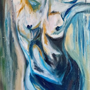 Abstract Woman Oil Painting: Original Female Figure Art (16x20)