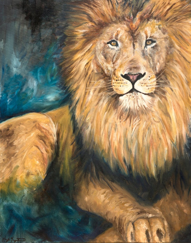 Alpha LION ART PRINT, Wall Art, African Animal Art, Wildlife Art
