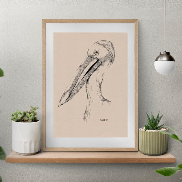 Illustration Oiseau Pelican Dot