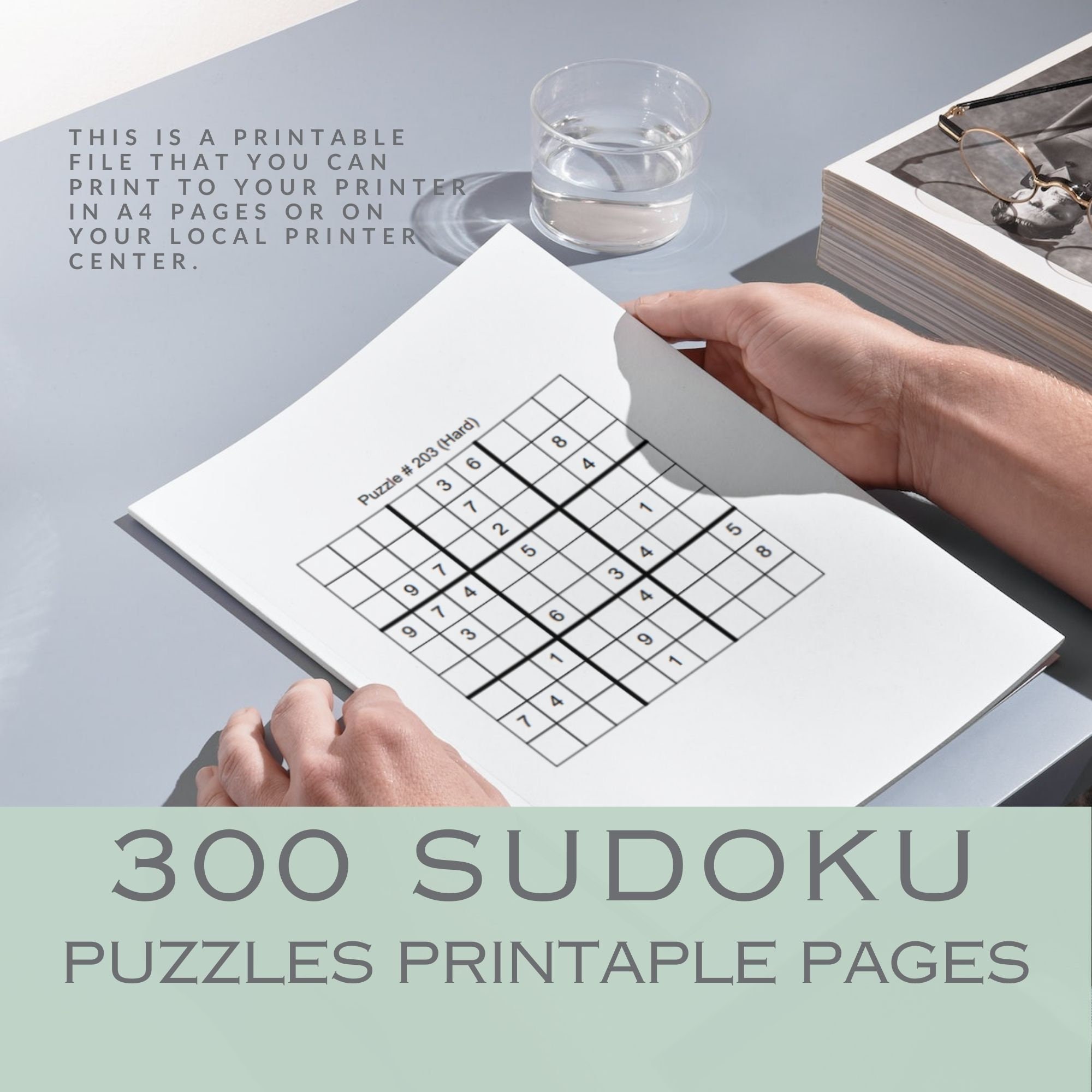 Adult Printable Puzzles Sudoku Puzzles for Adults Sudoku Printable Digital Puzzle Book Brain ...