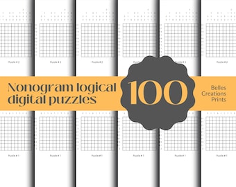 Rompecabezas de nonogramas: 100 juegos de lógica de dificultad media (patrón PDF)