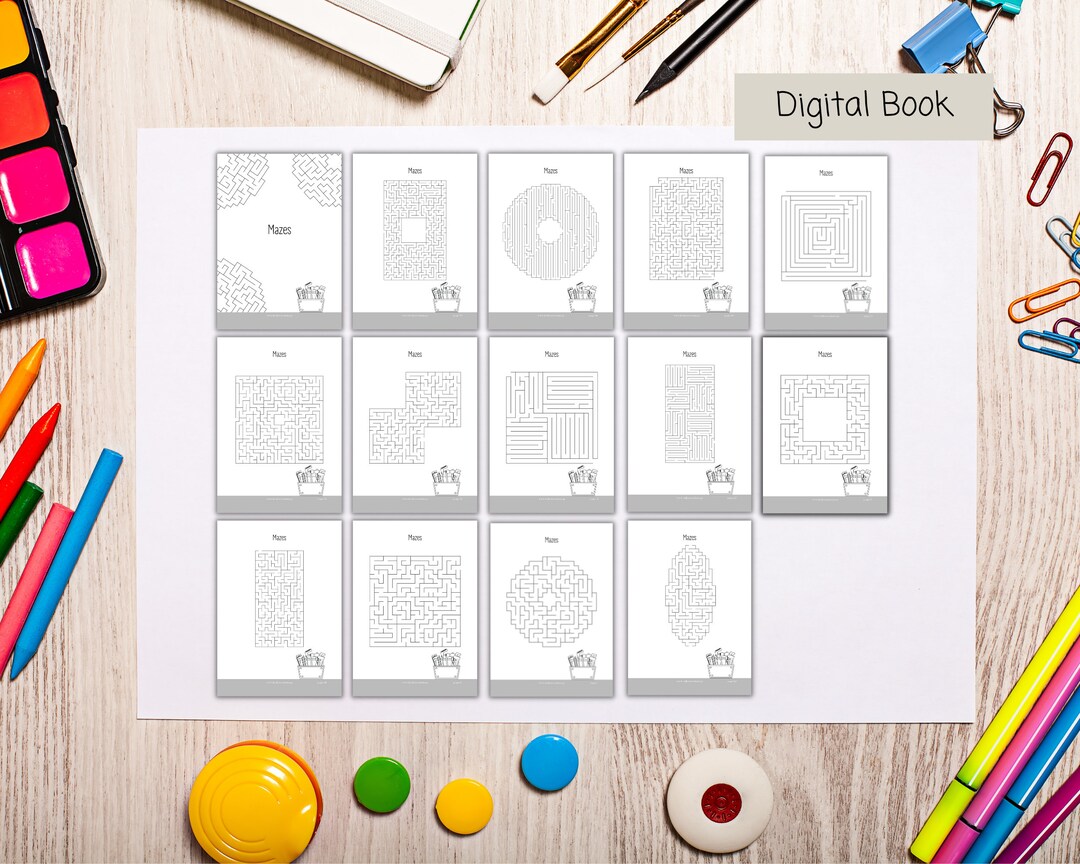 MAZE Printable Activity Book Muzes 70 Pages With Mazes for - Etsy