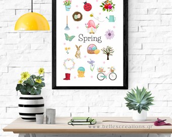Printable posters with the seasons.In an A1, A2 and A4 size. Educational wall art.