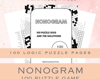 nonogram logic puzzle easy games activity puzzles for beginners, printable or use them with goodnote or remarkable 2