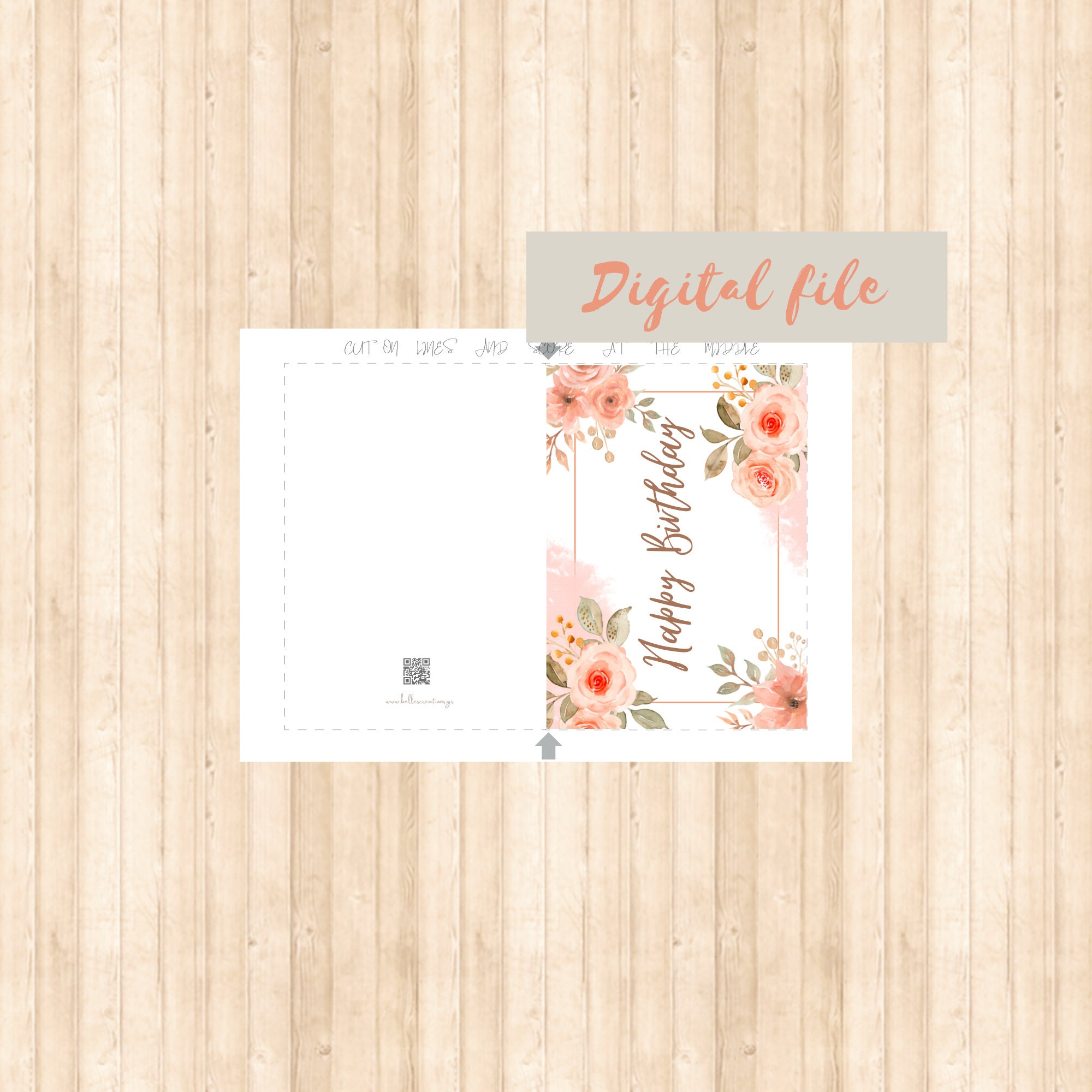 A4 Printable BIRTHDAY CARD Downloadable Digital 5x7. - Etsy