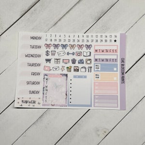 Spring Butterfly Collection Weekly Kit SewMuchCrafting Planner Stickers Erin Condren Inserts Journaling image 3